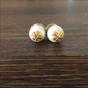 Tory Burch Miller pearl and gold earrings
